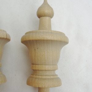 Wooden flame finial set of 4 image 2