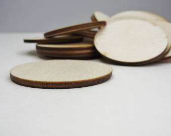 12 Wooden 2" Circles, 2 inch wood disc,  2" x 1/8" wood disk unfinished DIY