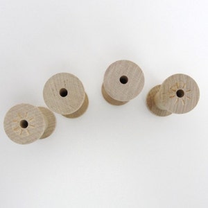 Wooden spool 2.75 tall set of 4, wood spools image 2