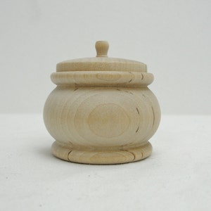 Wood pumpkin jar, unfinished wooden jar, trinket box