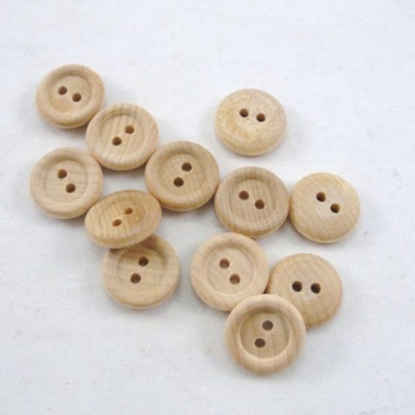 Wooden buttons 5/8 inch unfinished DIY choose your quantity