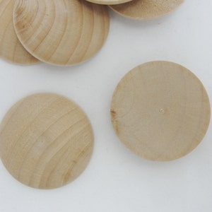 12 wooden domed Circles, 1 1/2 domed disc, domed wood disk 1.5 5/16 thick unfinished DIY image 2