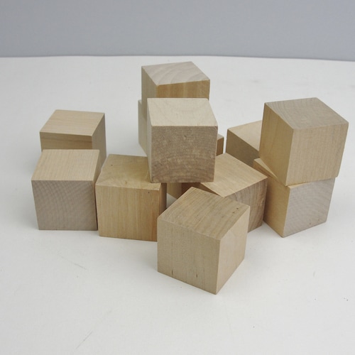 Set of 10 Pine Wooden Blocks 1 1/2 Inch 4 Cm Unfinished Etsy
