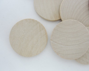 12 Wooden 1.5" Circles, 1.5 inch wooden disc, wooden disk 1 1/2" x 1/8" thick unfinished DIY set of 12