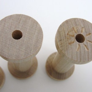 Wooden spool 2.75 tall set of 4, wood spools image 3