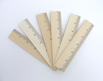 6" ruler wood part, unfinished ruler, DIY ruler wood set of 6