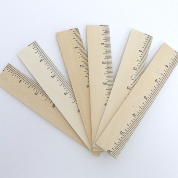 6" ruler wood part, unfinished ruler, DIY ruler wood set of 6