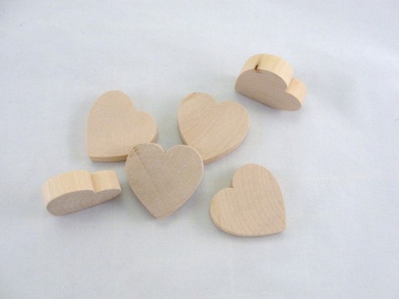 50 Chunky Wooden Hearts 2 Inch 2 Wide 1/2 Thick Unfinished Wood Hearts Diy  