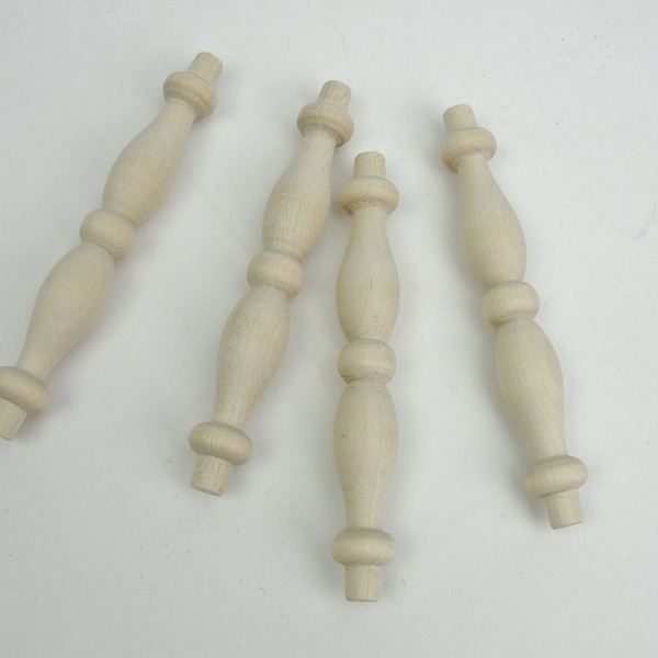 3 1/2" birch spindle set of 4