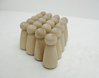 Wooden peg people lady unfinished DIY set of 20