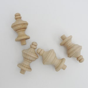 Wooden finial set of 4 image 1