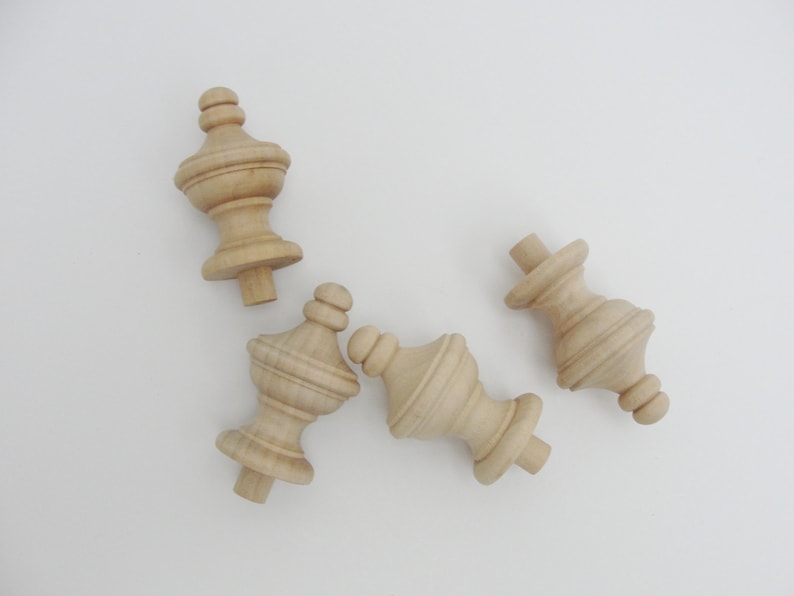 Wooden finial set of 4 image 1