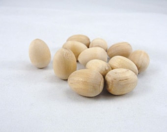 Wooden miniature hen wren egg, wooden egg, mini egg, mini wooden egg, tiny egg, wood egg, unfinished diy set of 12
