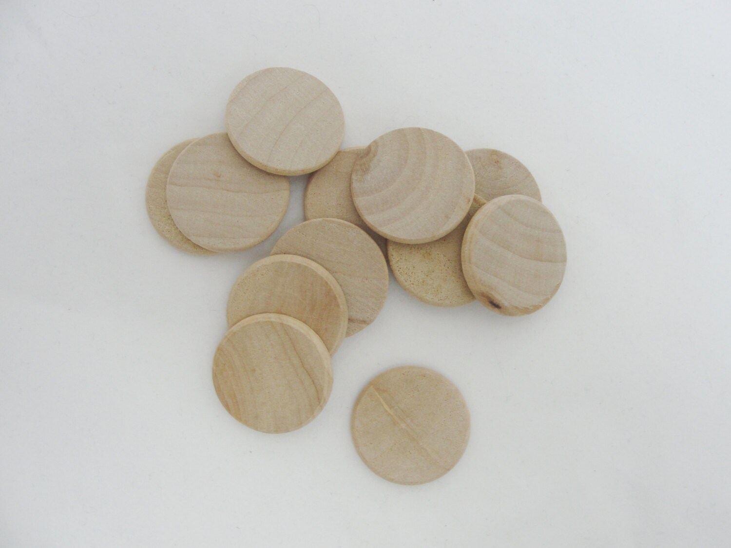 6 Wooden 2 1/2 Circles, Wood Disk, Wood Disc Unfinished DIY 