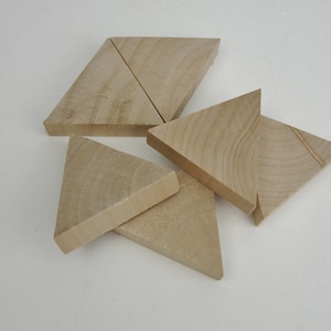 6 Chunky wooden triangles 2 inch (2&quot;) wide 1/2&quot; thick unfinished