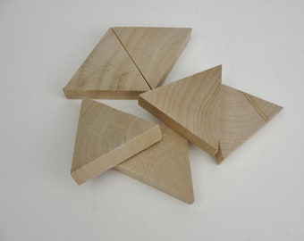 6 Chunky wooden triangles 2 inch (2") wide 1/2" thick unfinished