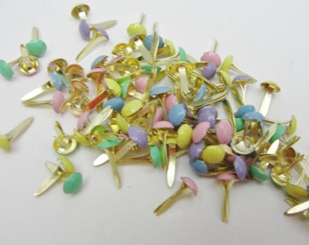 Mini 3mm brads pick your color pastel, metal, metallic, antique, pearl, primary