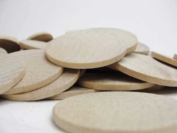 100 Wooden 1.75 Circles, 1 3/4 Wooden Disc, Wooden Disk 1.75 X 1/8