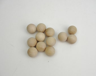 Wooden ball 3/4" solid wood set of 12