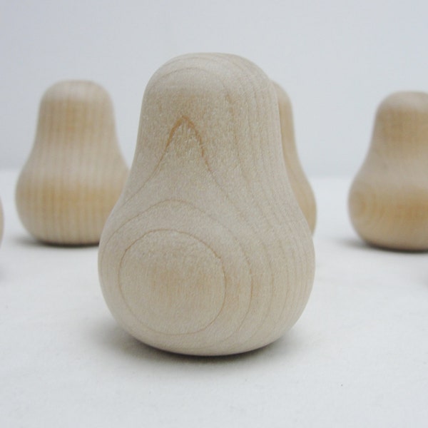 Small Wooden pears unfinished diy set of 6