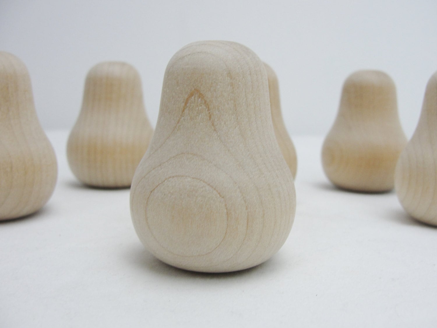 Small Wooden pears unfinished diy set of 6