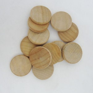 50 wooden 3/4" Circles, .75 inch wood disc,  .75"  x 1/8" wood disk unfinished DIY