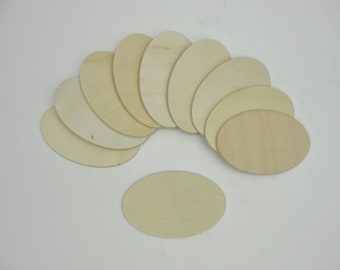 Wood oval 2 3/4" x 1 3/4" set of 10