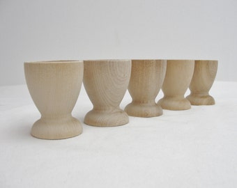 Wooden egg cup set of 5 or 6, you choose