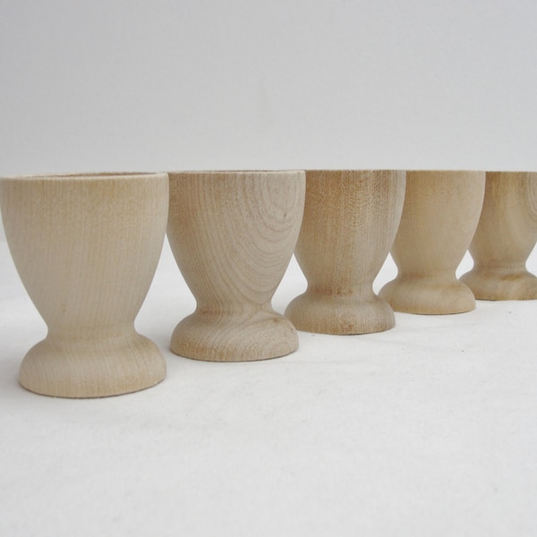 Wooden egg cup set of 5 or 6, you choose