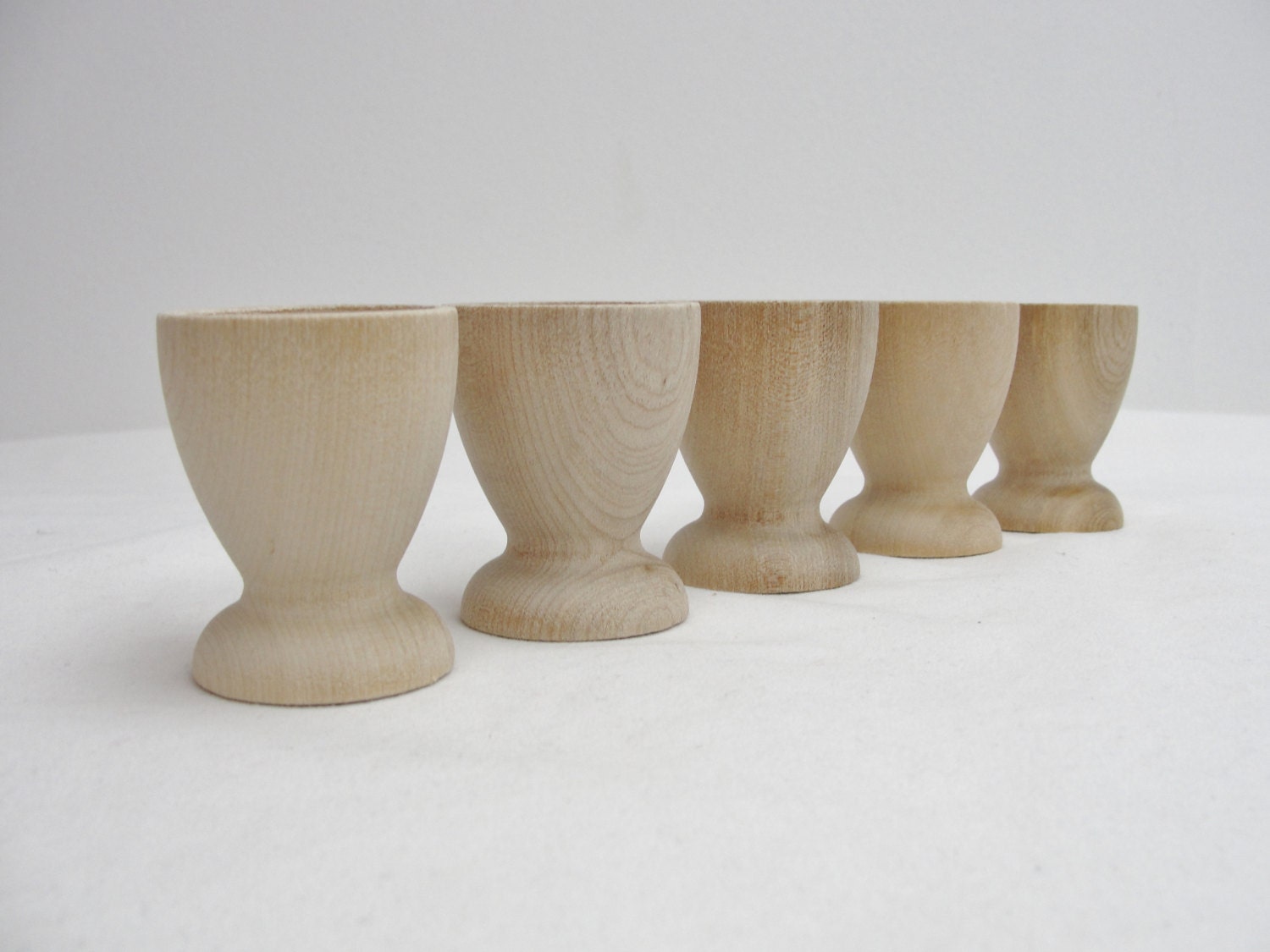 Wooden egg cup set of 5 or 6, you choose