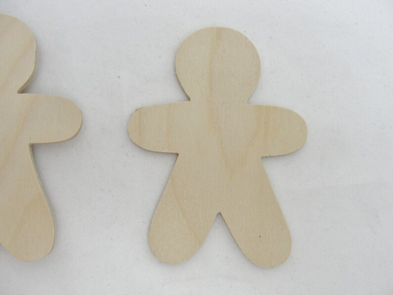 Wooden gingerbread man cutouts set of 4 Etsy