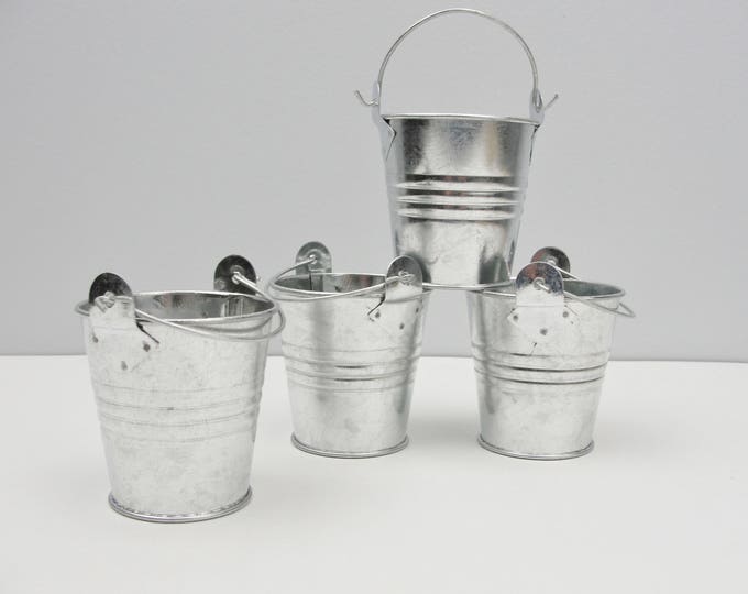 Mini Metal Buckets, Small Galvanized Buckets Set of 4 Etsy Canada