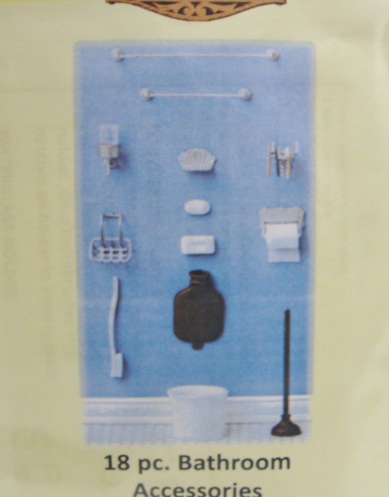 Miniature Dollhouse Bathroom Accessories Kit Etsy