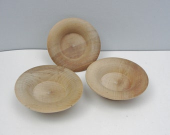 2 3/4" Miniature flared edge wooden bowl set of 3