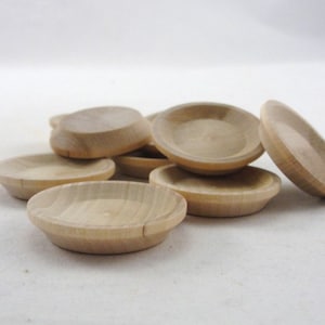 Miniature wooden plate 1 1/2", small wooden plate, dollhouse plate, wood plate, DIY unfinished set of 6