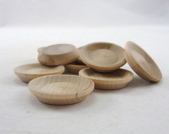 Miniature wooden plate 1 1/2", small wooden plate, dollhouse plate, wood plate, DIY unfinished set of 6