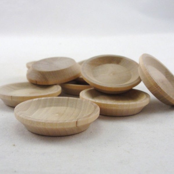 Miniature wooden plate 1 1/2", small wooden plate, dollhouse plate, wood plate, DIY unfinished set of 6