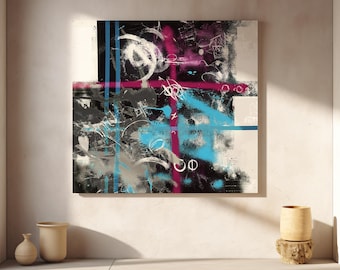 Neon Graffiti Art Print | Abstract Urban Painting (Digital Download)