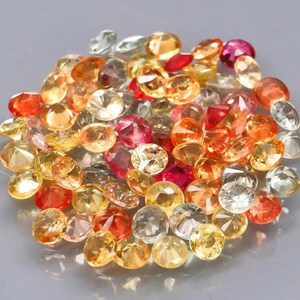 Round Diamond Cut 1.3 mm. Natural Fancy Color Sapphire, Madagascar, 1 Carat