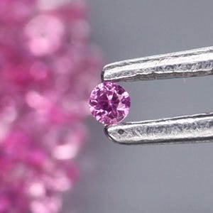 Round Diamond Cut 1.2 mm. Natural Fancy Pink Color Sapphire, Madagascar, 1 Carat