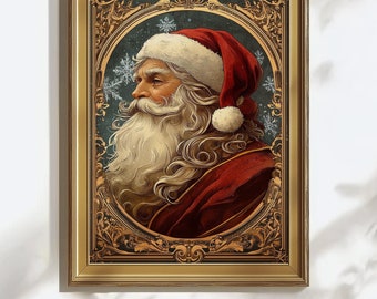 アンティークサンタクロースの肖像画：ヴィンテージセピアクリスマス