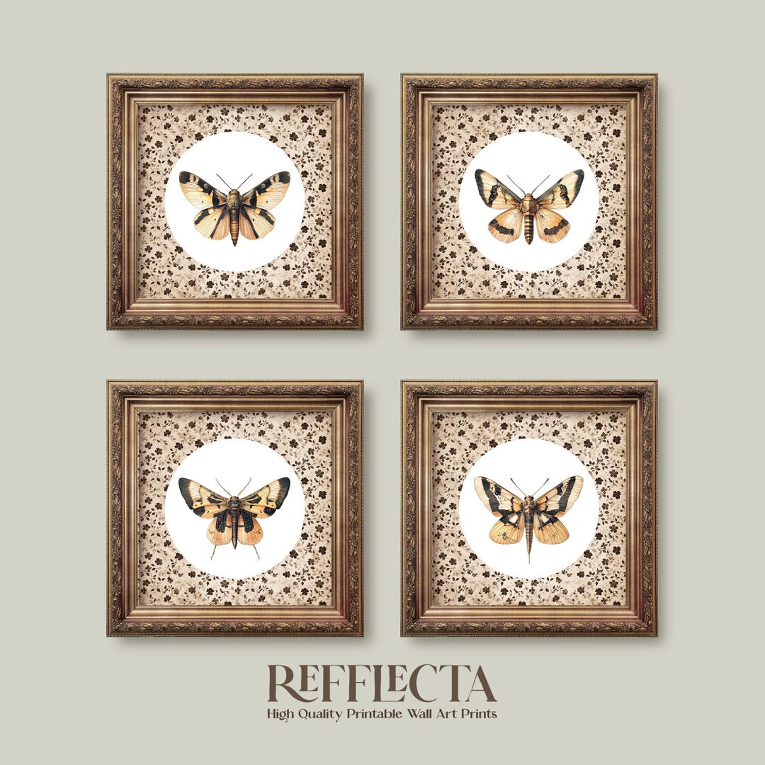 Vintage Butterfly Art Print, Cottagecore Neutral Decor Digital ...