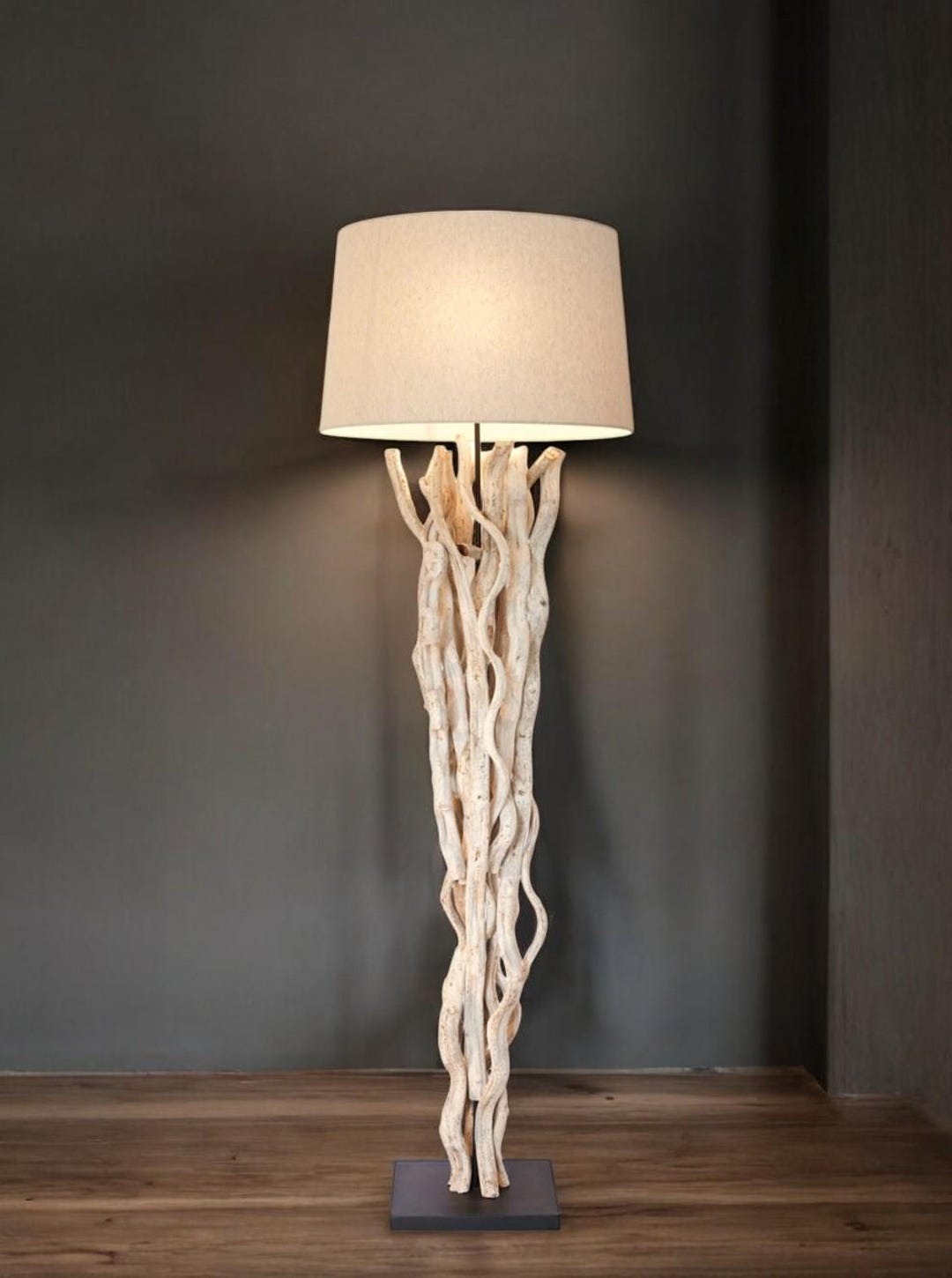 Sculpted Natural Vine Floor Lamp - Etsy