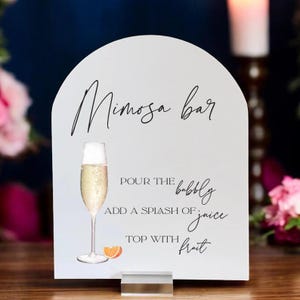 Modern Mimosa Bar Sign, baby shower Mimosa Bar Acrylic Sign, Minimalist Mom-osa Bar Sign, Sign for Bridal Shower, Mimosa Sign Gender reveal.