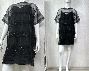Allsaints Women's Black Izabela Embellished Mesh Mini Dress Uk12 - Etsy