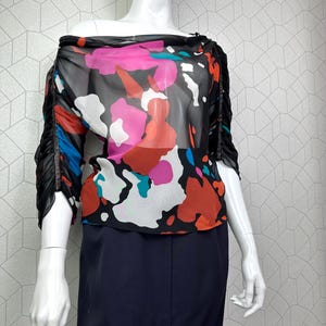 Blusa vintage in pelle e seta Gianni Versace, taglia IT44