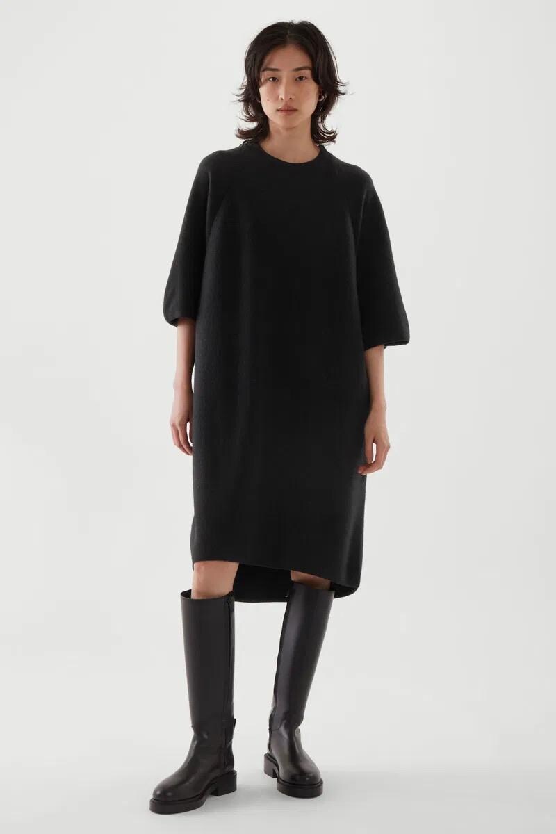 cos oversized wool dress COS OVERSIZED WOOL DRESS black