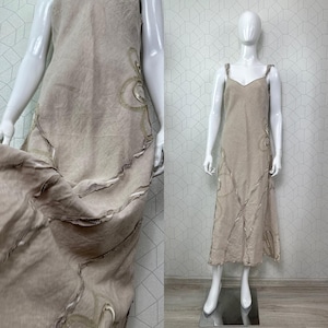 Vintage per Una Linen Beads Midi Dress Size 14 - Etsy