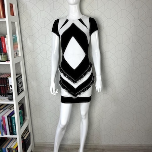 Roberto Cavalli class black white  vintage mini dress