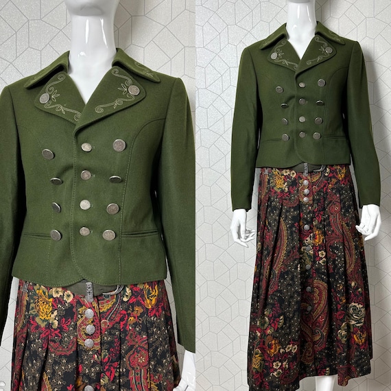 Lodenfrey, Vintage Austrian Wool Blazer, Green Lodenfrey Jacket, UK 10 USA 6